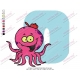 Octopus O Alphabet Embroidery Design